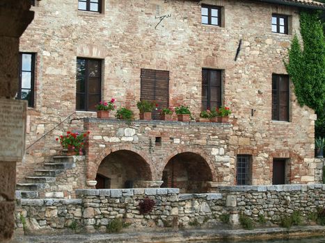 Bagno Vignoni in Tuscany.  Spa known for the Middle Ages  
