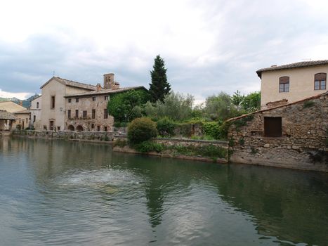 Bagno Vignoni in Tuscany.  Spa known for the Middle Ages  