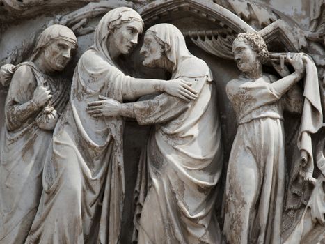 Orvieto Duomo facade. The third pillar with stories from the New Testament
. Visitation--Mary
