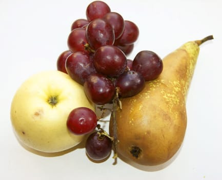 Fresh fruits on white background is insulated