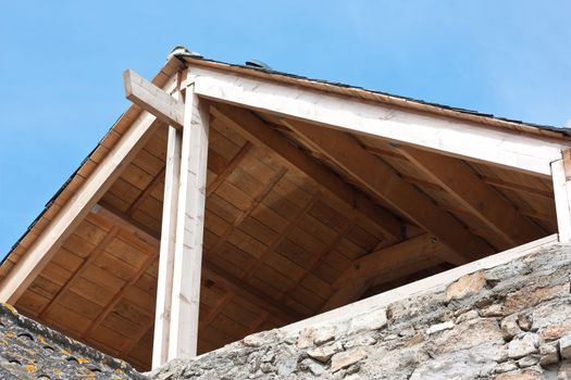 Framing and old stones wall