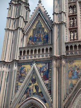 Orvieto - mosaic on the facade of the Duomo. 