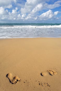 walking on the beach