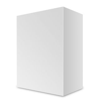 close up of a white box on white background with clipping path