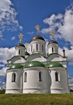 Medieval Transfiguration Cathedral (16th century) in the Spassky Monastery, Murom city, Vladimir region, Russia