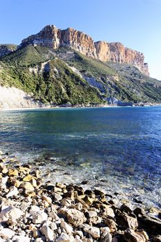 mediterranean beach in south of France in summer