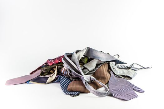 Stack of neckties Isolate on white background