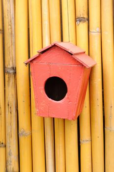 Vintage wood little of birdhouse  by handycrafts rural area.