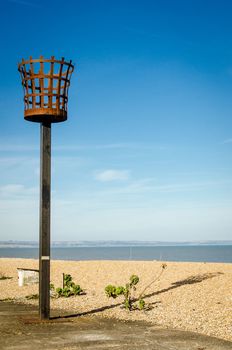 Fire basket beacon , Kent coast UK