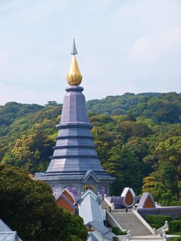 Phra Mahathat Napapolphumisiri temple on Doi Intanon mountain, Chiang Mai, Thailand.