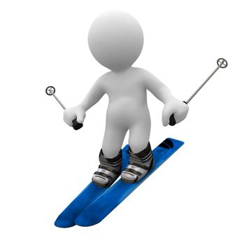 3d human speed up with ski in foot