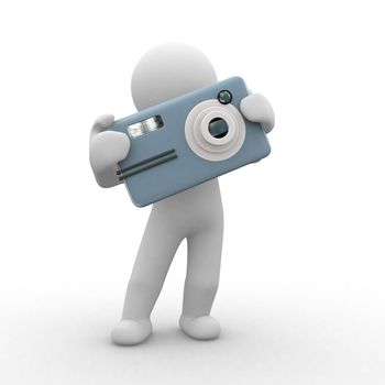 3d human with camera in hands