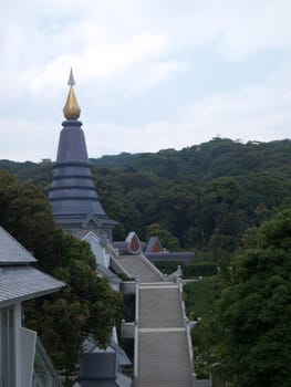 Phra Mahathat Napapolphumisiri temple on Doi Intanon mountain, Chiang Mai, Thailand.
