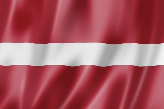 Latvia flag, three dimensional render, satin texture