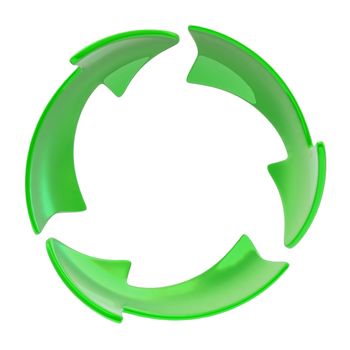 3d green symbol of recycle and ecology circle