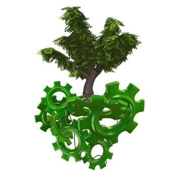 3d gears with tree on these