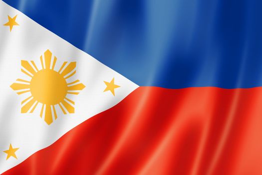 Philippines flag, three dimensional render, satin texture