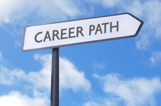 Road sign labelled with career path