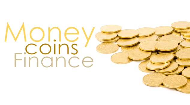 golden coins isolated on white
