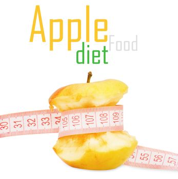 Apple with measurement isolated on white