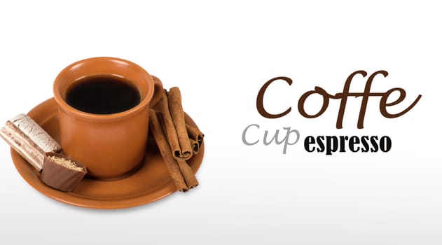 Coffee cup on white background
