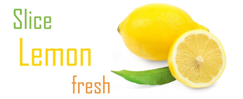 Fresh lemon citrus isolated on white background
