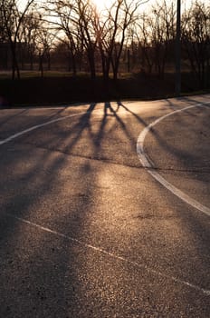 Asphalt Road Surface With Line