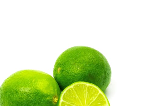 Fresh ripe lime. Isolated on white background