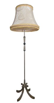 Beige floor lamp isolated over white background