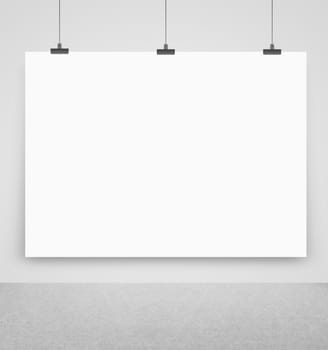 white poster on a wall