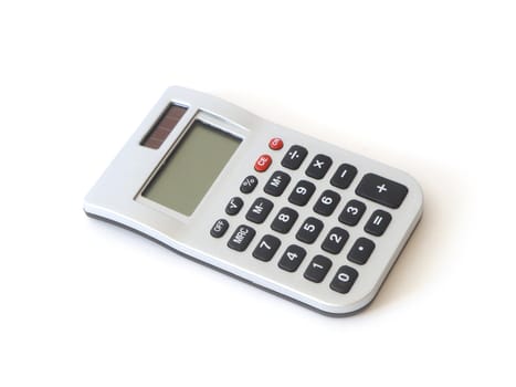 Small digital calculator for accountant isolated on white background