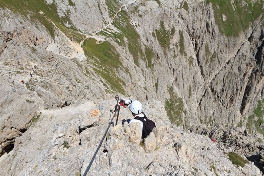Roda di Vael Via ferrata in Italian Dolomites