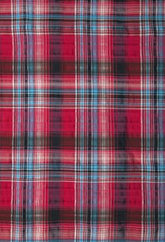 Close-up of a piece of red checked fabric