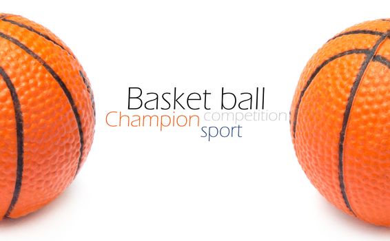 Orange basket ball, photo on the white background