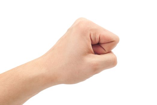 Fist. Gesture of the hand on white background