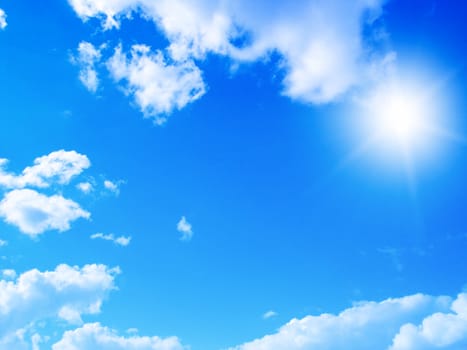 blue sky background with tiny clouds