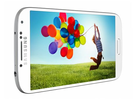 Galati, Romania - April 14, 2013: The Samsung Galaxy S4 handset steadily draws from the same design language as the S3, but takes almost every spec to an extreme -- the screen is larger, the processor faster and the rear-facing camera stuffed with more megapixels.