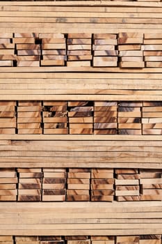 Pile of beech planks, vertical shot