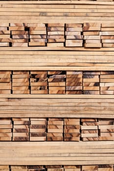 Pile of beech planks, vertical shot