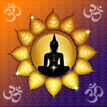 Om symbol and Buddha