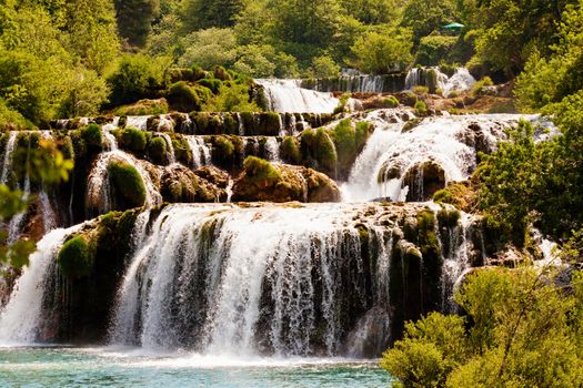 Cascade of waterfalls, Krka national park, Croatia