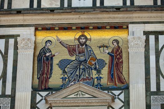 Florence - mosaics on the facade of the church of San Miniato