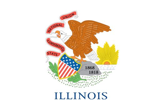 The Flag of the American State of Illinois