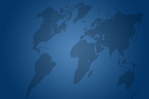 World Map Illustration on blue background