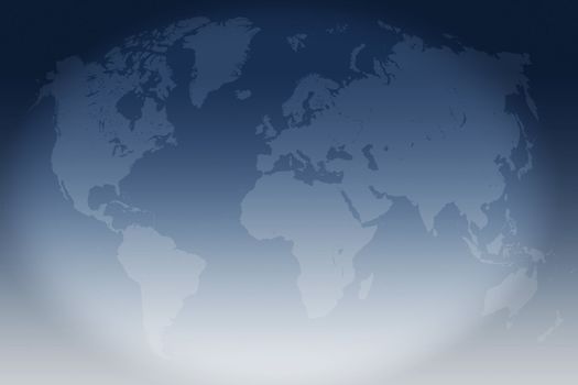 World Map Illustration on blue-white background