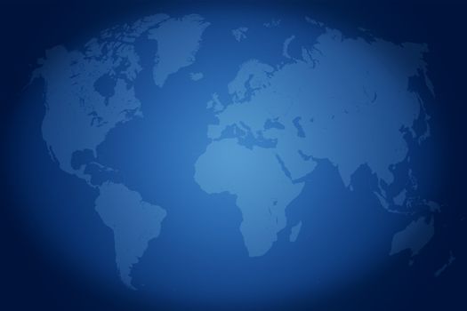 World Map Illustration on blue background