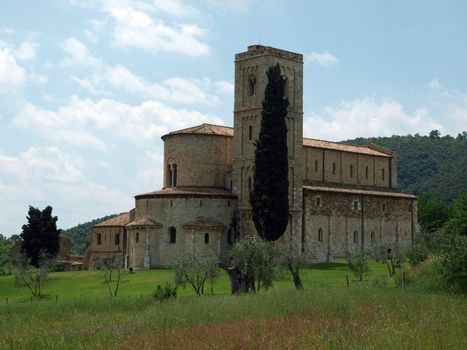 Sant Antimo Abbey near Montalcino in Tuscany, Italy