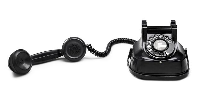 old telephone dial.(clipping path) on white background