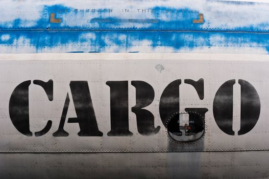 Cargo sign on an airplane