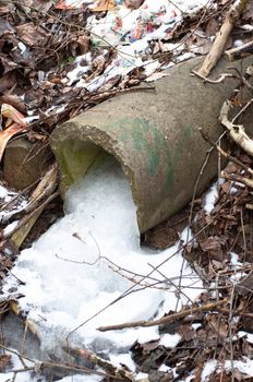 Sewer pipe leading to the river